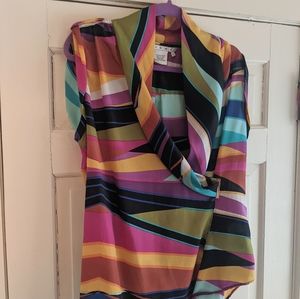 New multicolored silky sleeveless women's xl blouse.  Size 14 BUNDLE and SAVE